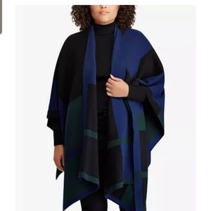 LAUREN RALPH LAUREN PLAID PONCHO